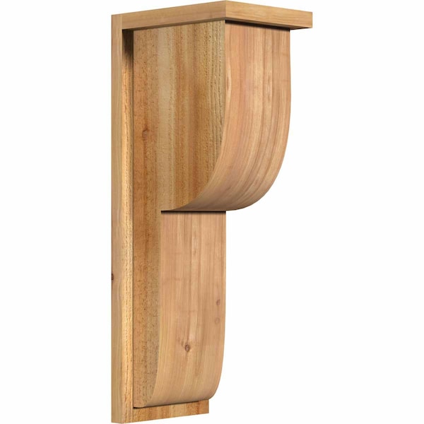 Ekena Millwork Crestline Rough Sawn Corbel w/Backplate, Western Red Cedar, 8"W x 10"D x 26"H COR08X10X26CRE01RWR - main